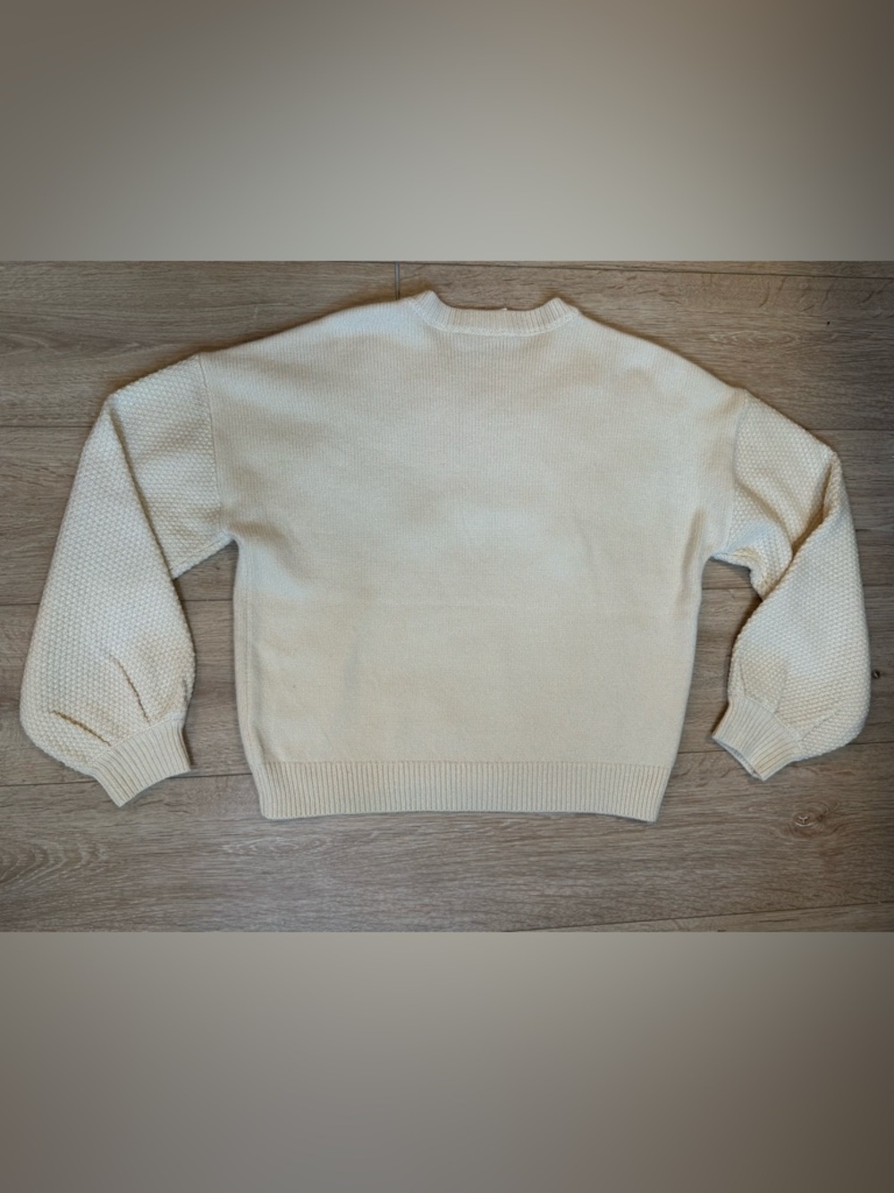 Tuckernuck Hyacinth House Ivory Floral Applique Crewneck Spring Sweater - Picture 6 of 12